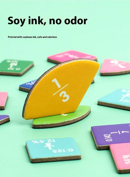 Montessori magnetic wooden fraction puzzle