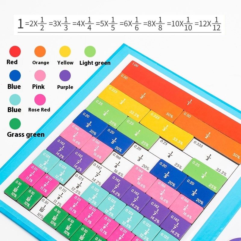Montessori magnetic wooden fraction puzzle