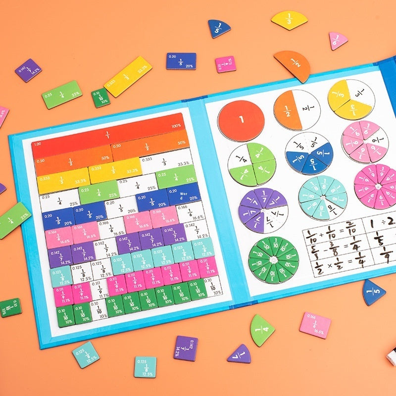 Montessori magnetic wooden fraction puzzle
