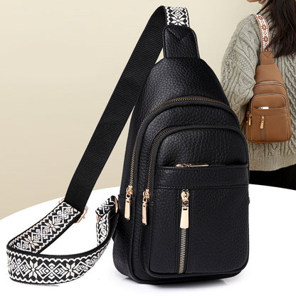 ClassicMove - Retro PU Messenger Bag with casual style, featuring a soft PU material and three-dimensional outer pocket for everyday essentials."