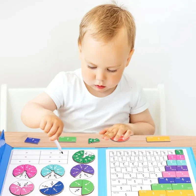 Montessori magnetic wooden fraction puzzle