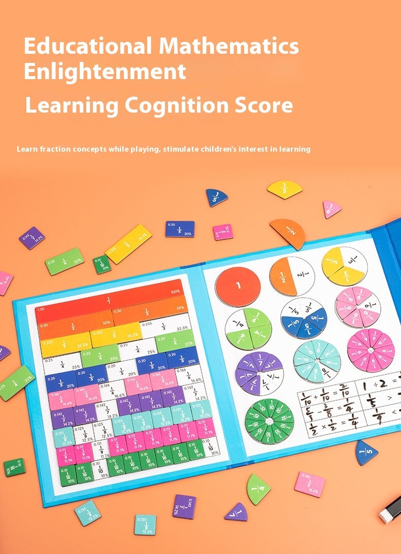 Montessori magnetic wooden fraction puzzle